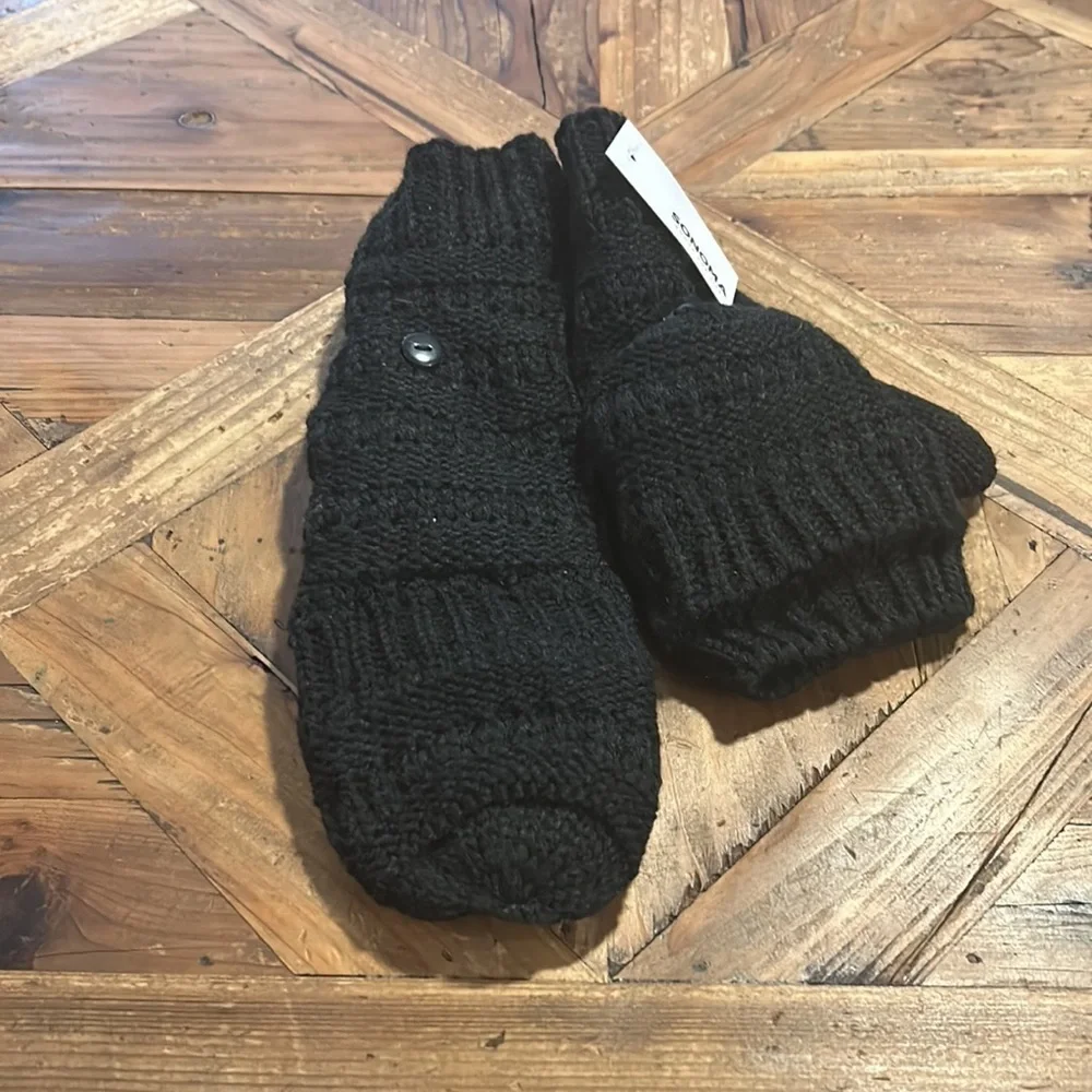 Sonoma black gloves / open fingers mittens